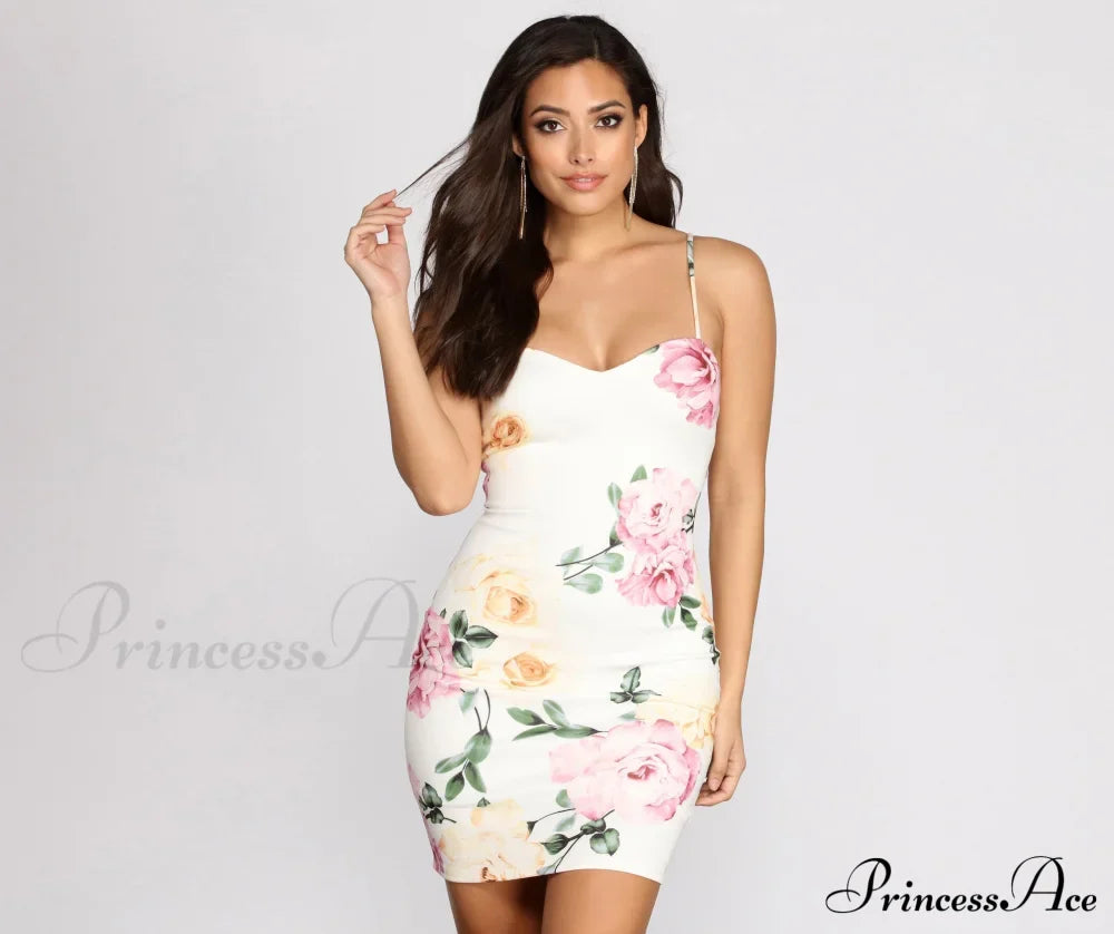 Budding Love Stylish Floral Mini Dress image 1