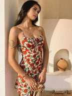 Bulgaria Roses Floral Trendy Backless Mini Dress image 3