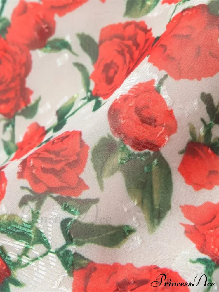 Bulgaria Roses Floral Trendy Backless Mini Dress image 6