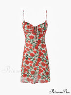 Bulgaria Roses Floral Trendy Backless Mini Dress image 5