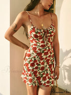 Bulgaria Roses Floral Trendy Backless Mini Dress image 1