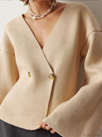 Burgundy Loose Long Sleeve Cardigan image 4