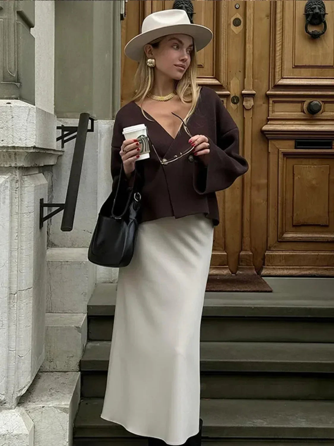 Burgundy Loose Long Sleeve Cardigan image 3