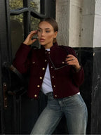 Burgundy Single Breasted Suit Coat image 1
