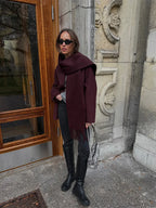 Burgundy Woolen Blends Short Coat image 3