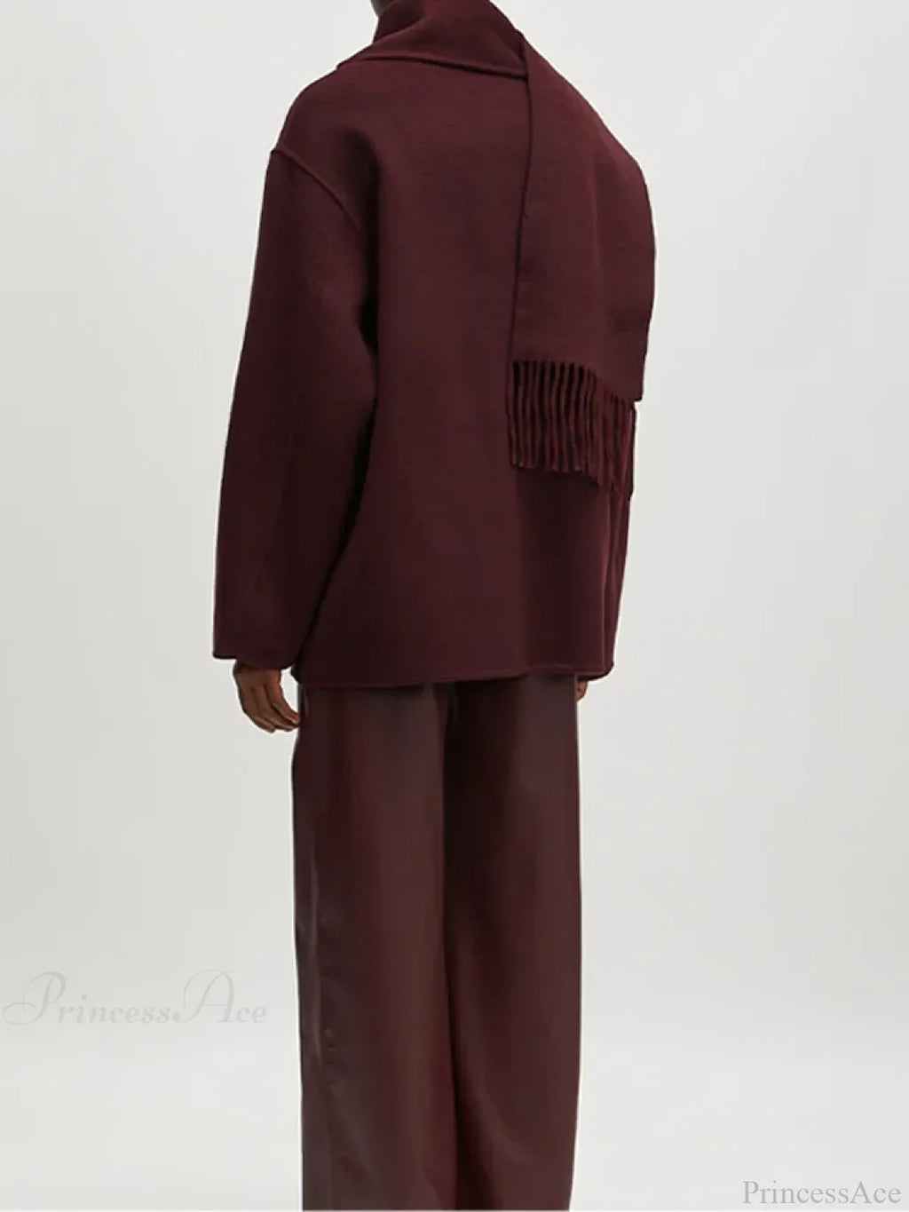 Burgundy Woolen Blends Short Coat image 5