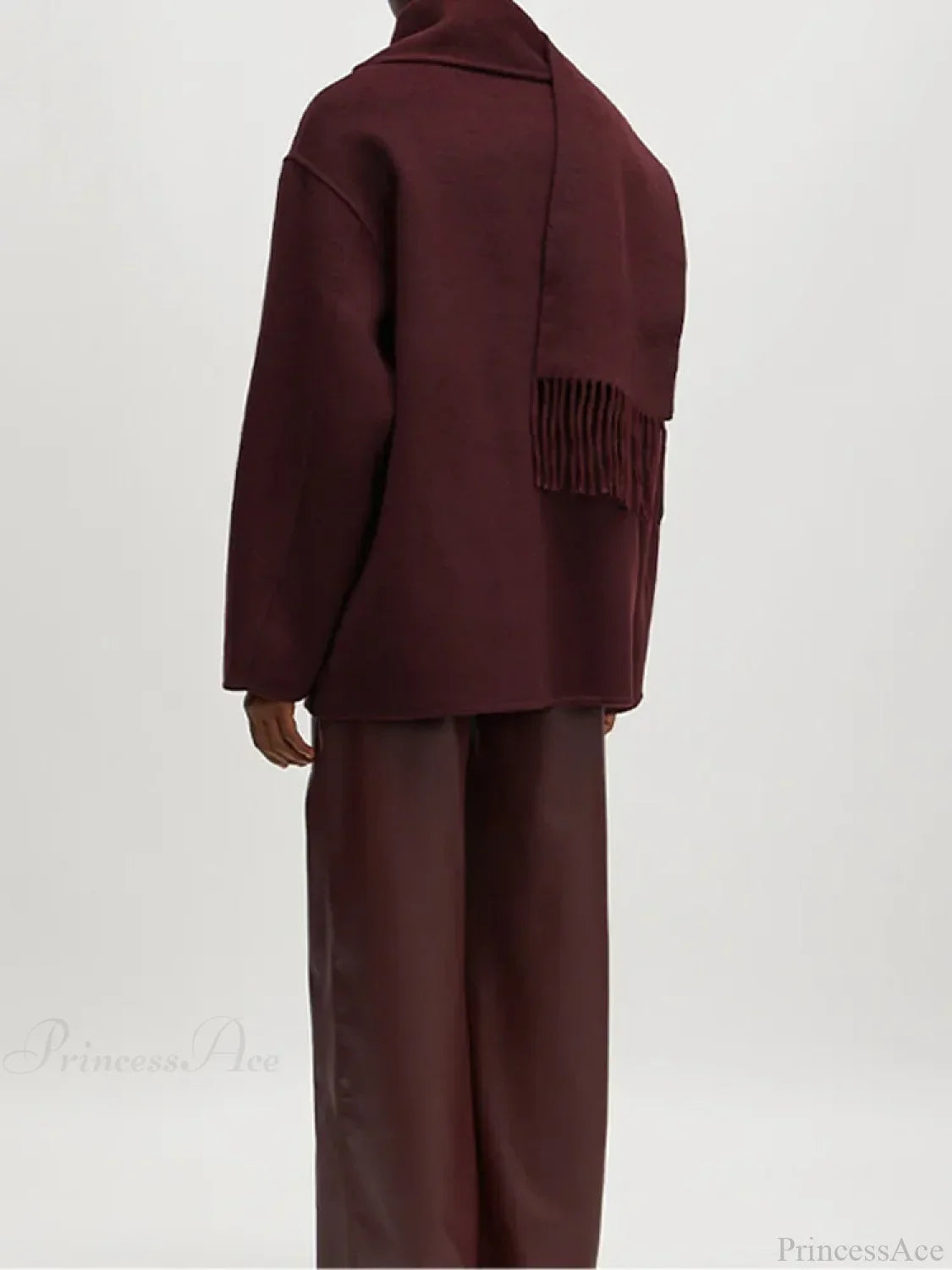 Burgundy Woolen Blends Short Coat image 5