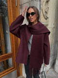 Burgundy Woolen Blends Short Coat image 1
