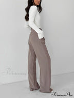 Business Casual Pleat Trendy Wide Leg Dress Pants image 4