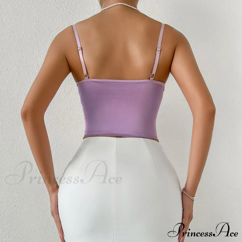 Butterfly Applique Hook and Eye Classic Silky Satin Corset Top - Champagne image 3