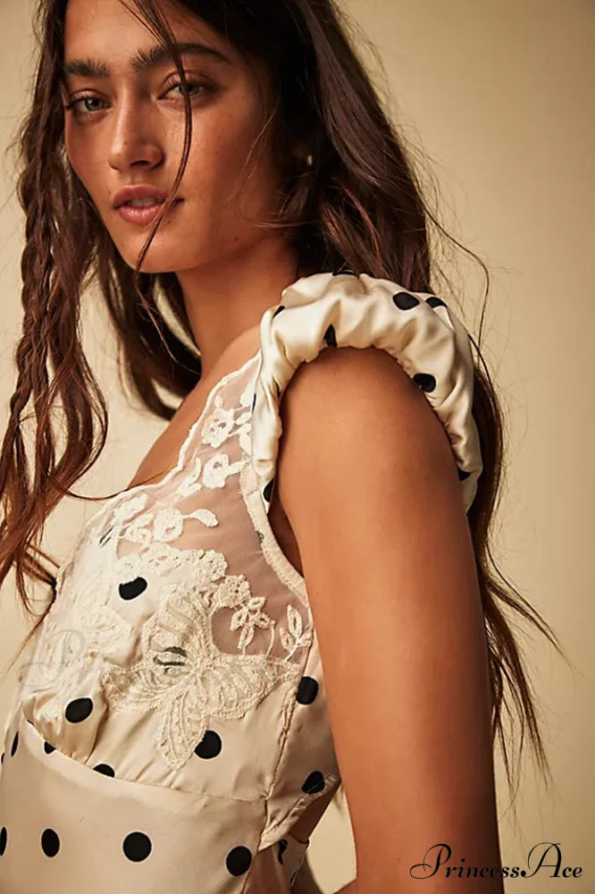 Butterfly Babe Lace Charming Polka Dot Maxi Dress image 7