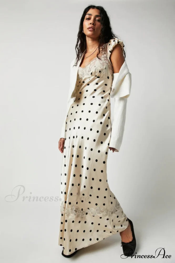 Butterfly Babe Lace Charming Polka Dot Maxi Dress image 2