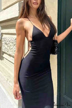Butterfly Backless Midi Dress with Halterneck image 10