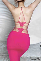 Butterfly Backless Midi Dress with Halterneck image 17
