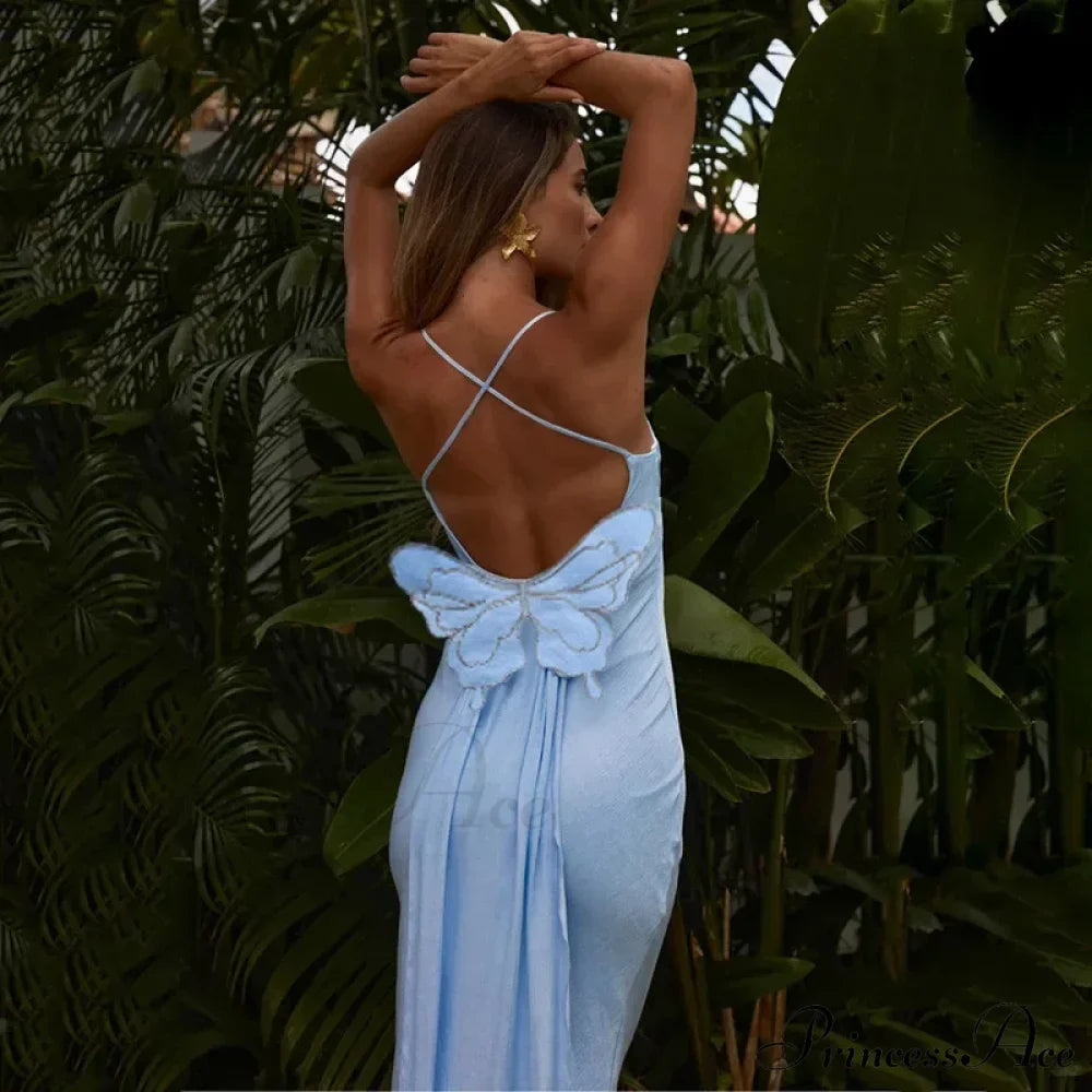 Butterfly Backless Spaghetti Strap Clubwear Midi Dress image 2