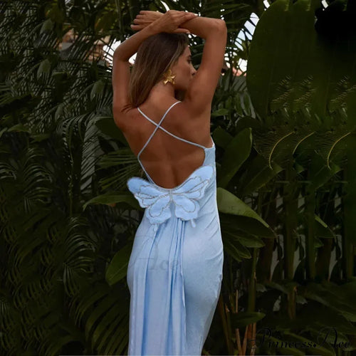 Butterfly Backless Spaghetti Strap Clubwear Midi Dress image 2