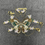 Butterfly Embroidered Crystal Chain Backless Crop Top image 8
