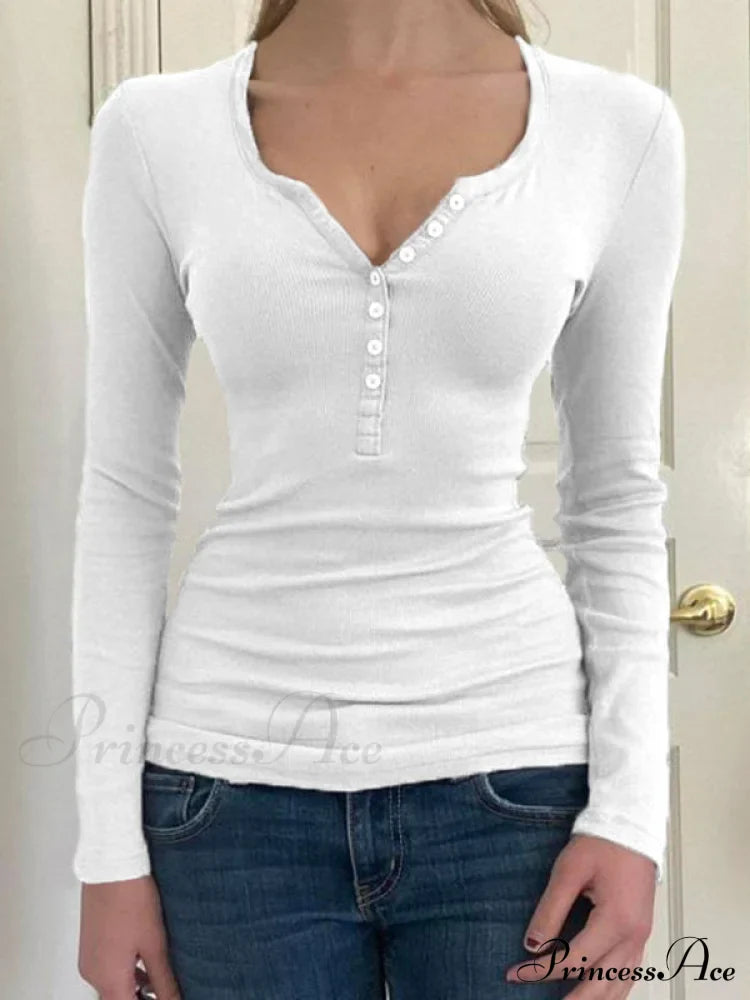 Minimalist Versatile Buttoned Knit Top image 14