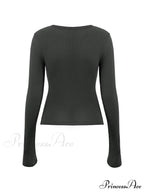 Minimalist Versatile Buttoned Knit Top image 6