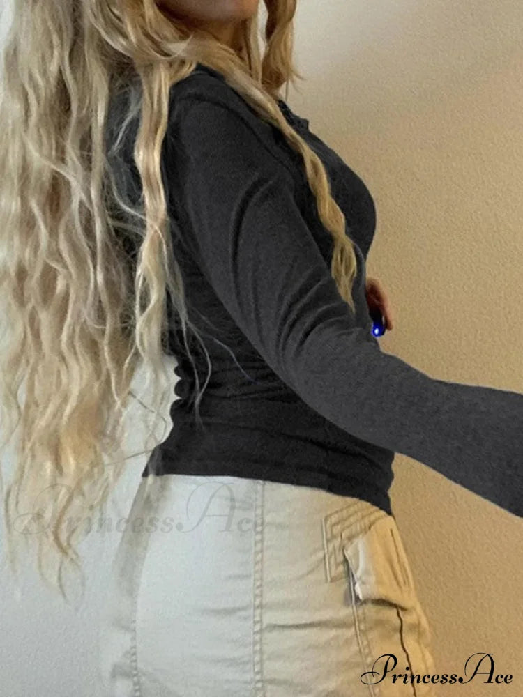 Minimalist Versatile Buttoned Knit Top image 4