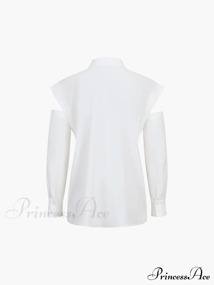 Button Down Cutout Trendy Long Sleeve Shirt image 3