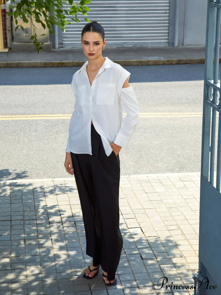 Button Down Cutout Trendy Long Sleeve Shirt image 5
