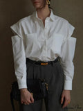Button Down Cutout Trendy Long Sleeve Shirt image 1