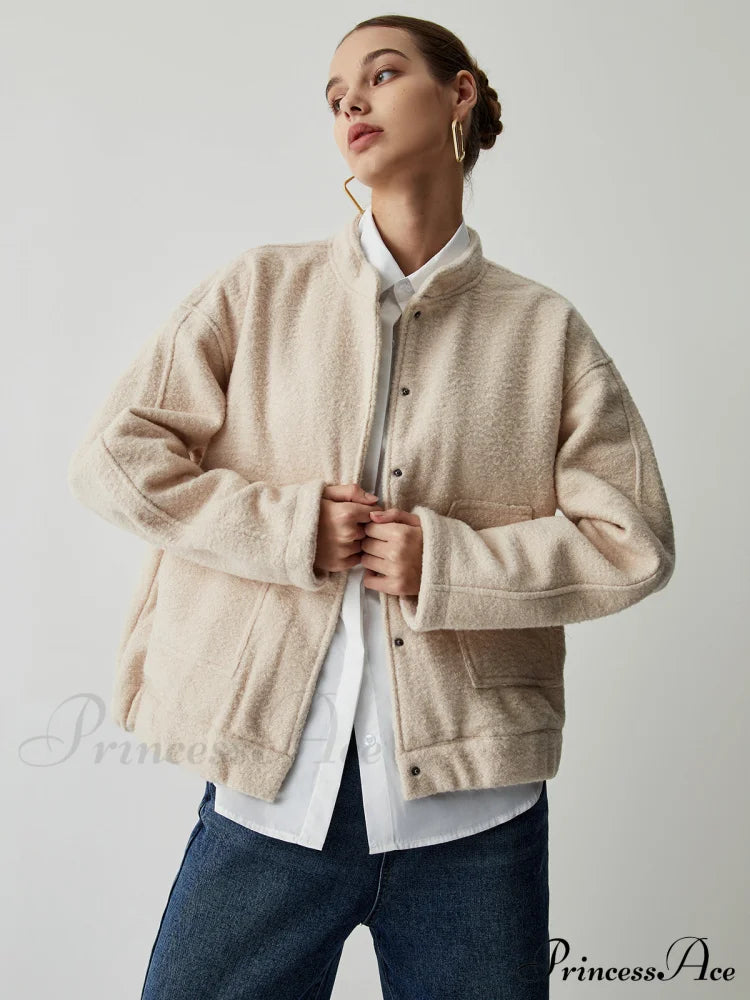 Button Down Double Trendy Pockets Bomber Jacket image 2