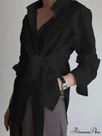 Button Down Graceful Tied Long Shirt image 6