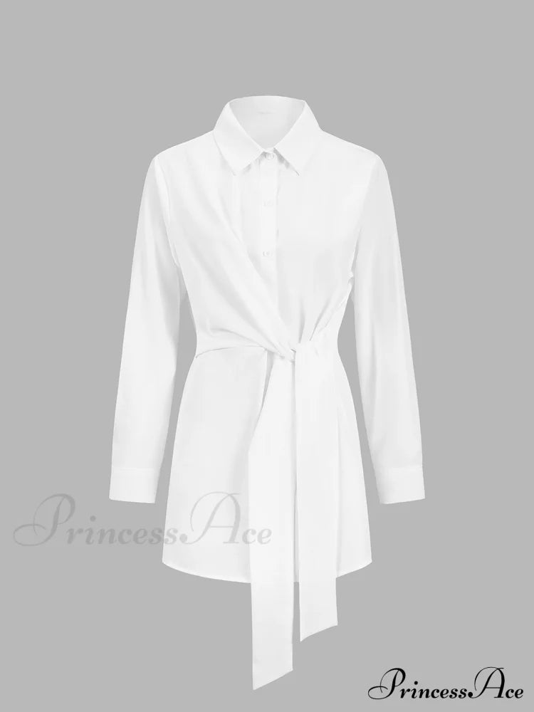 Button Down Graceful Tied Long Shirt image 2