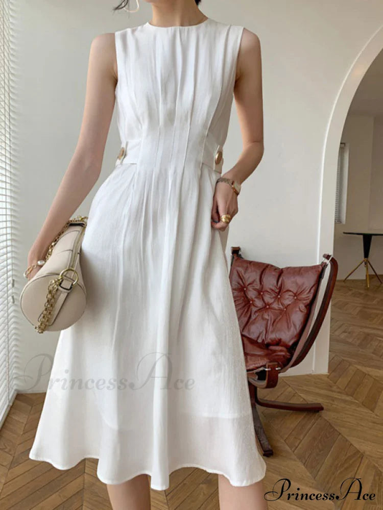 Button Embellished Long Trendy Sleeve Midi Dress image 1
