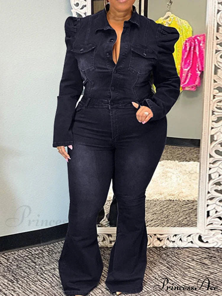 Button Front Graceful Denim Corset Top image 11