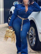 Button Front Graceful Denim Corset Top image 5
