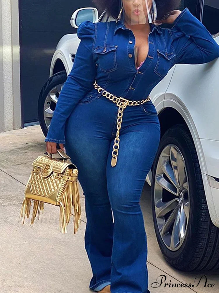 Button Front Graceful Denim Corset Top image 5