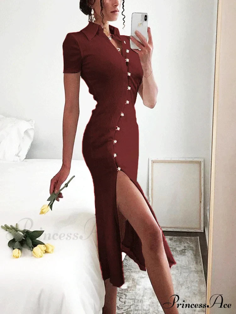 Button Sleeveless Graceful Ripped Denim Dress image 10