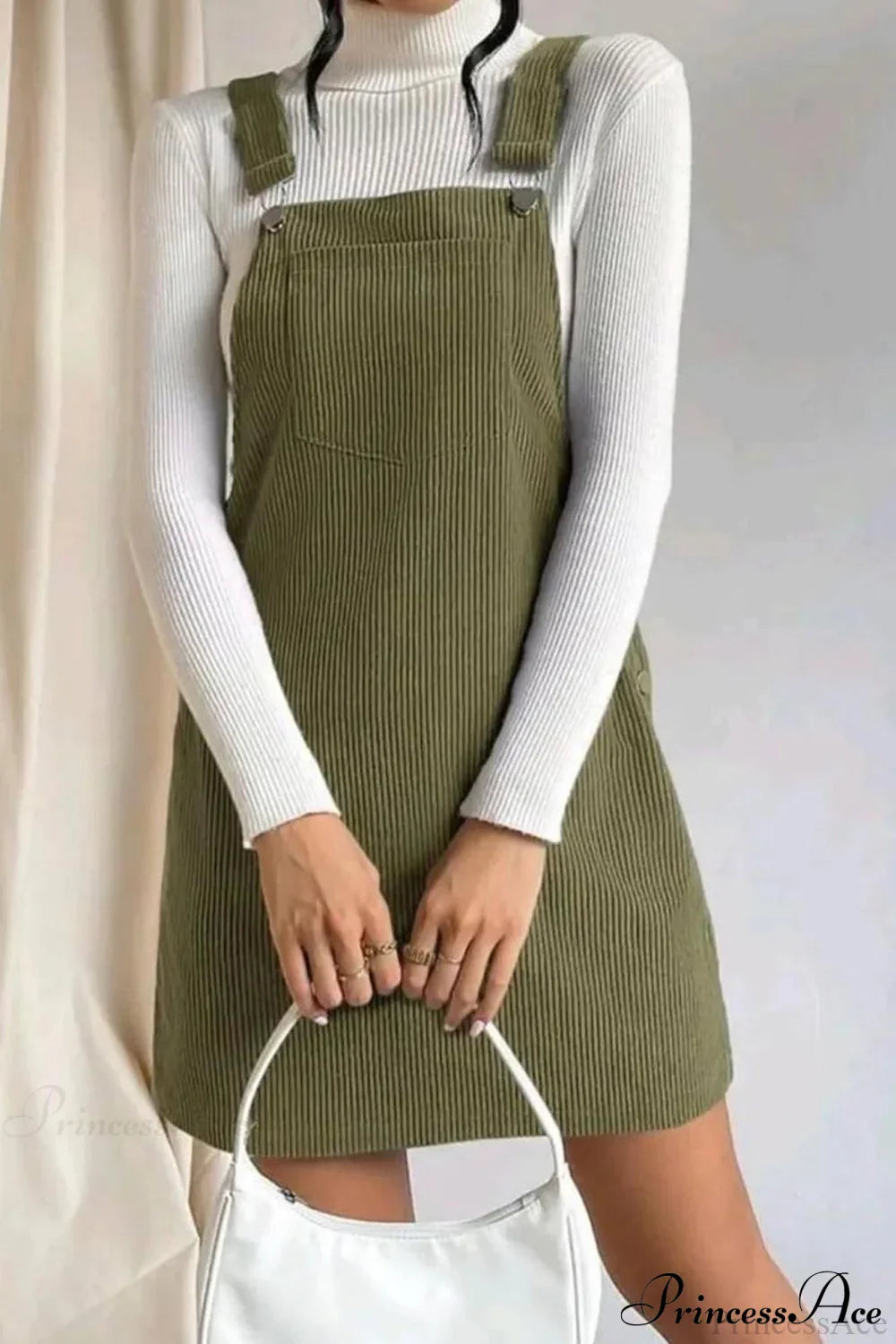 Button Strap Corduroy Dress image 3