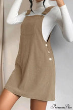 Button Strap Corduroy Dress image 2