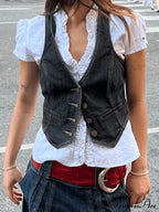 Button Up Eyelet Trendy Embroidery Crop Top image 1