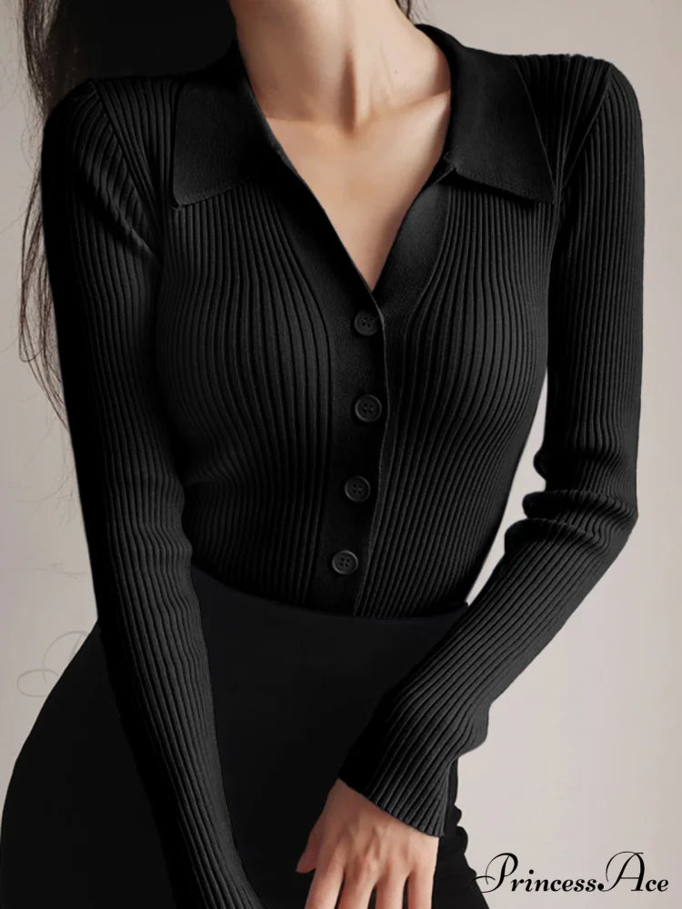 Button Up Graceful Collared Cardigan image 5