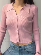 Button Up Graceful Collared Cardigan image 9