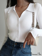 Button Up Graceful Collared Cardigan image 1