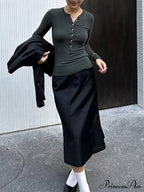 Button Up Graceful Long Sleeve Top image 2