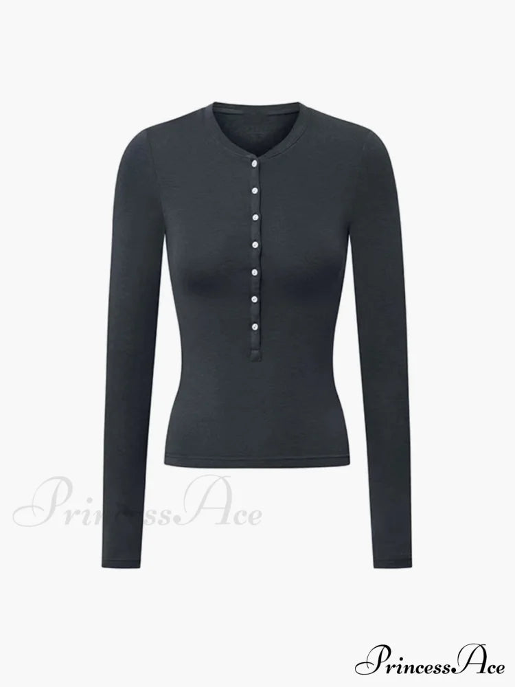 Button Up Graceful Long Sleeve Top image 4