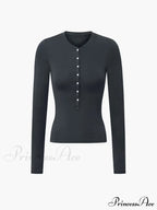 Button Up Graceful Long Sleeve Top image 4