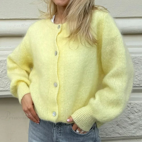 Button Up Lightweight Solid Cardigan image 2