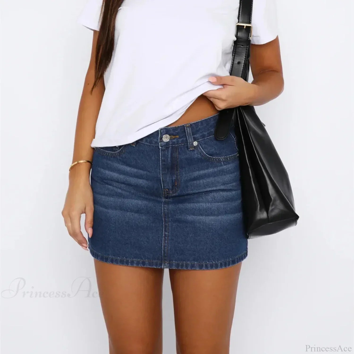 Button Up Slim Fit Denim Skirt image 5