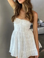 Buttoned Backless A-line Mini Dress image 1