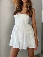 Buttoned Backless A-line Mini Dress image 3