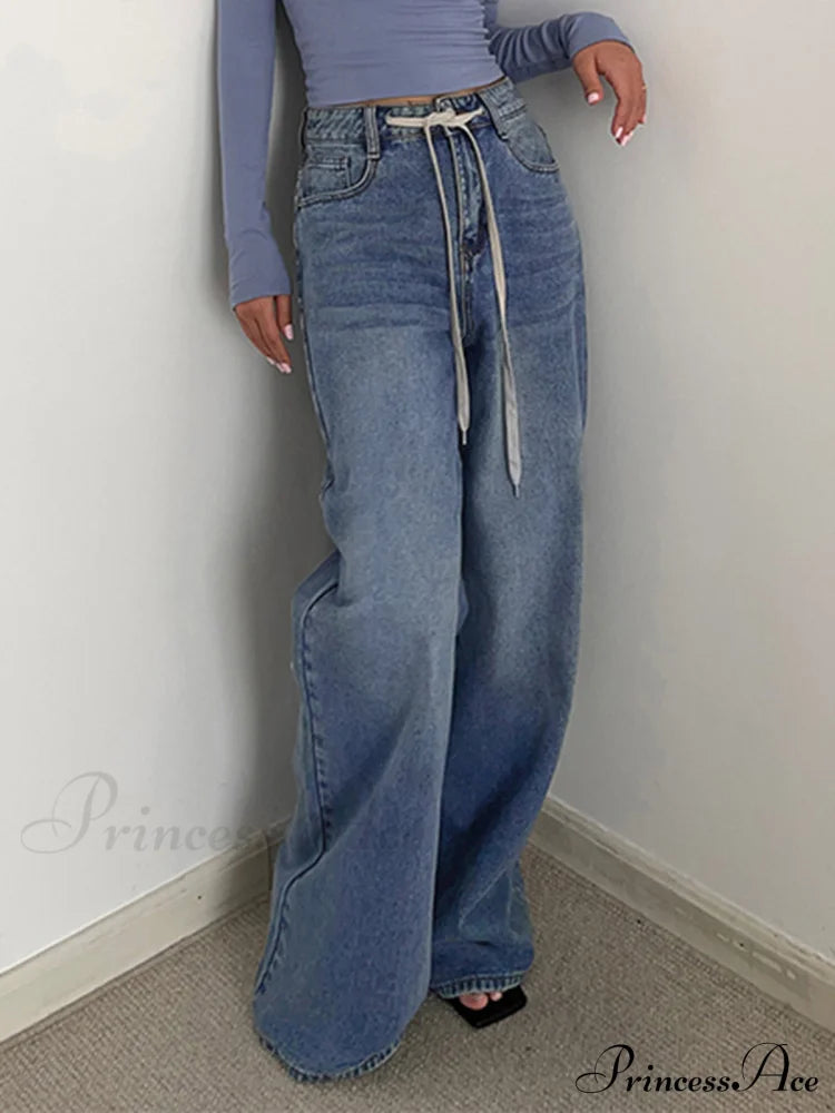 Buttoned Tied Graceful Denim Boyfriend Jeans image 3