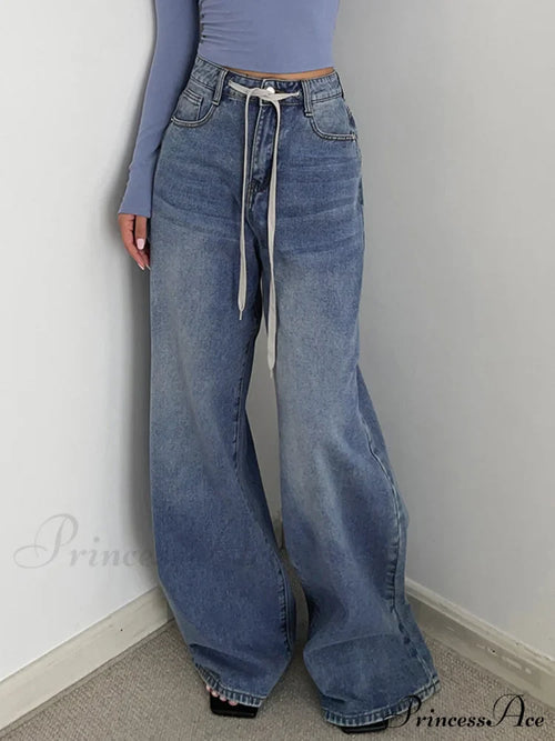 Buttoned Tied Graceful Denim Boyfriend Jeans image 2